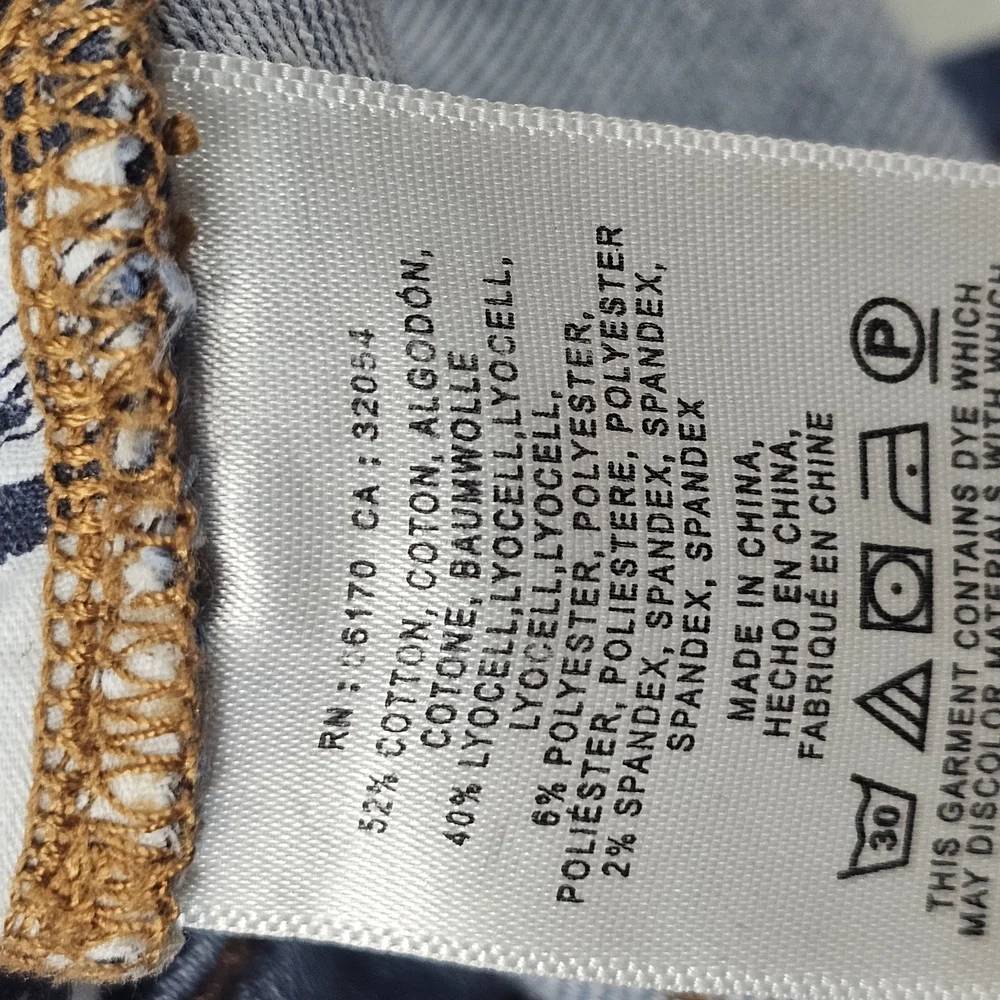 Anthropologie Pilcro & the Letterpress Blue Embroidered Slim Boyfriend Jeans 28 - Picture 7 of 14